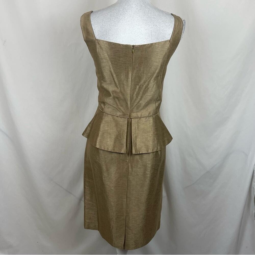 BIGIO Collection Metallic Gold Sleeveless Dress NWOT Size 10 - Picture 5 of 13